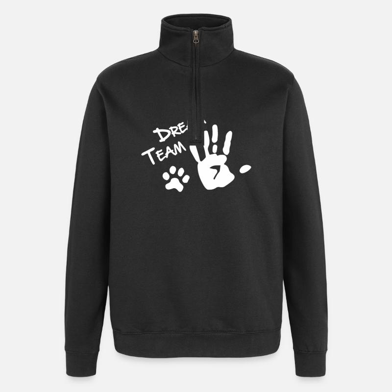 Dog Dream Team Pfote - Quarter-Zip-Sweatshirt - Schwarz