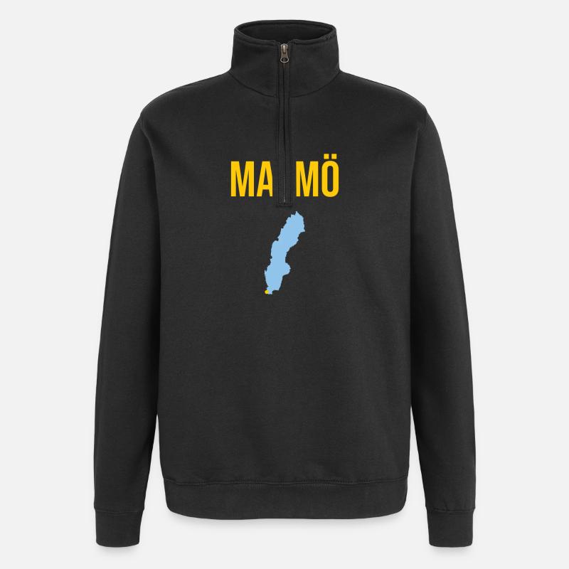 Malmo - Quarter-Zip Sweatshirt - black