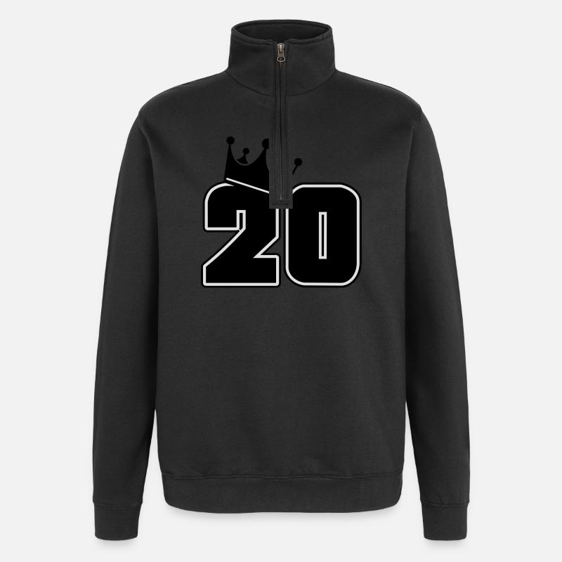 20 - Sweat à zip 1/4 - noir