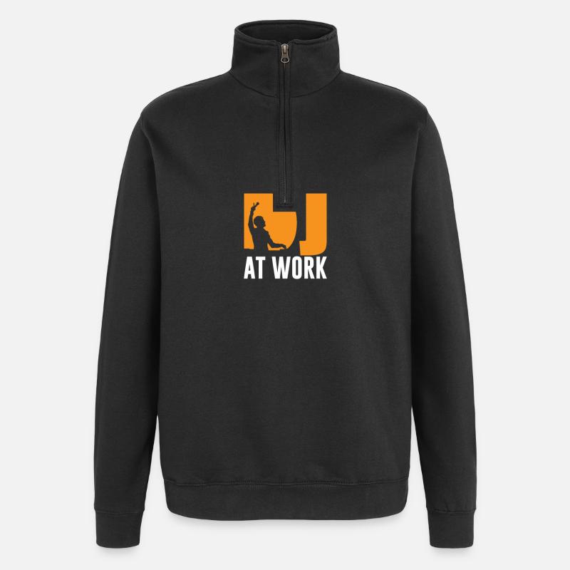 DJ at work - Quarter-Zip Sweatshirt - black