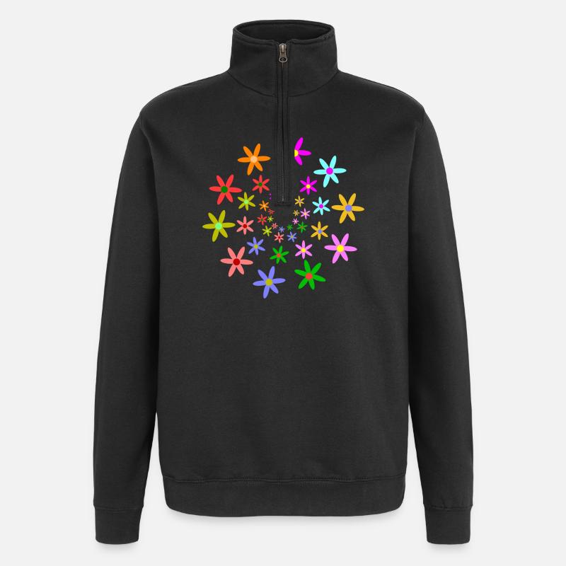 blueten blumen frühling - Quarter-Zip-Sweatshirt - Schwarz