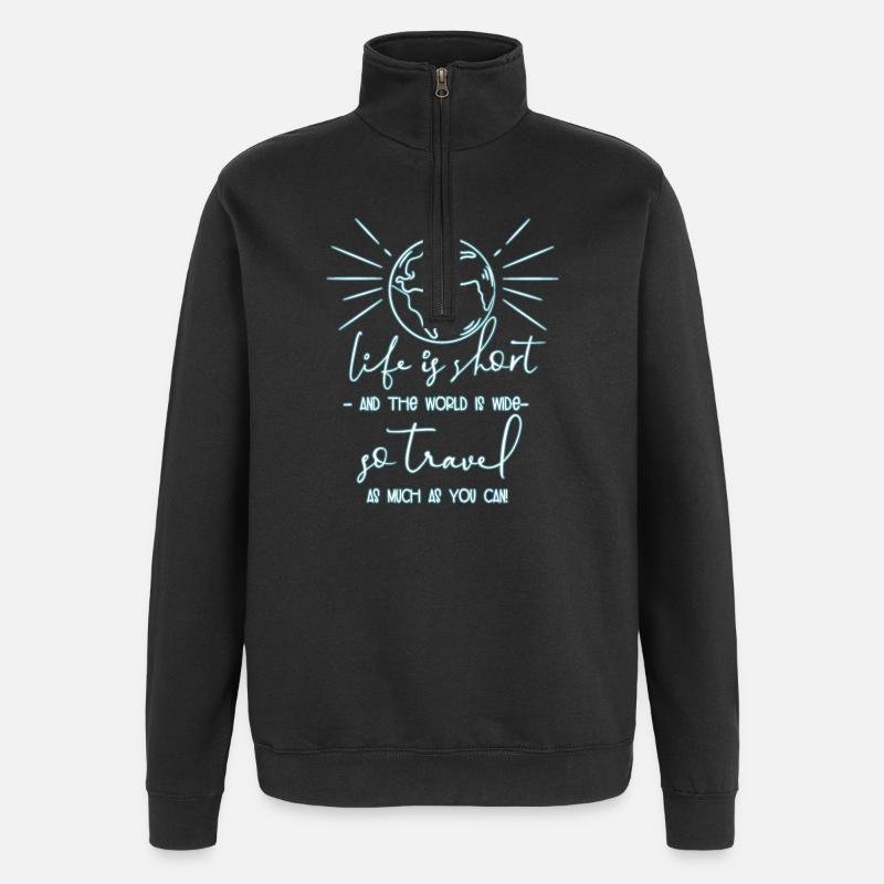 Voyage - Sweat à zip 1/4 - noir