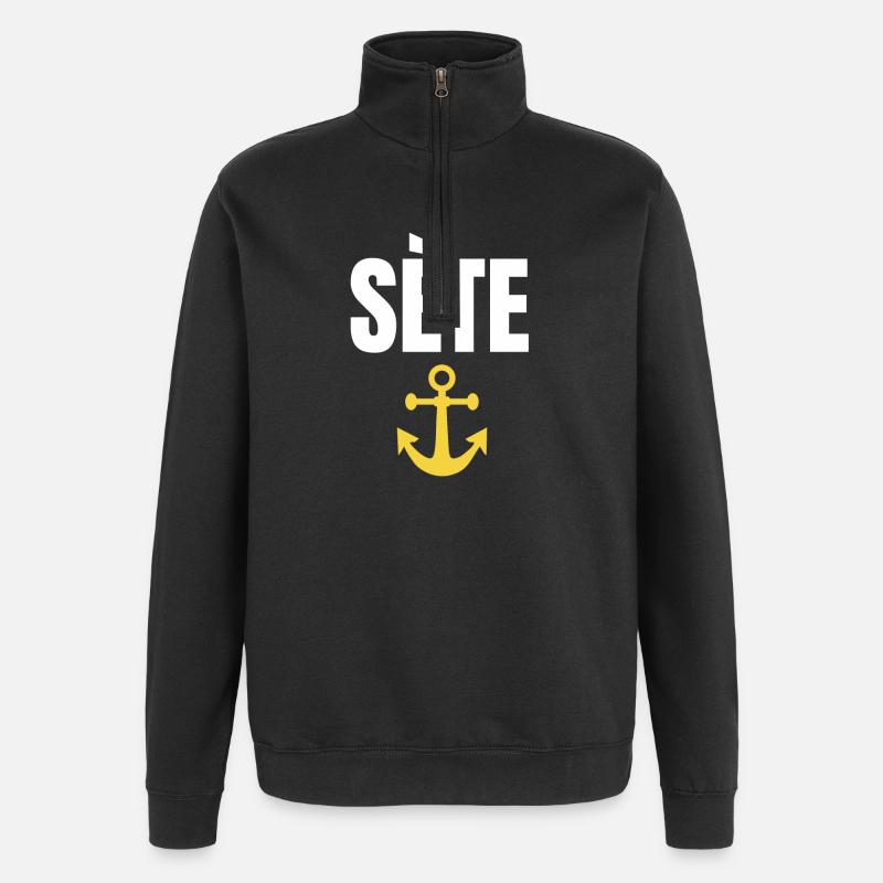 Sète Anker Grafik Sète Souvenir - Quarter-Zip-Sweatshirt - Schwarz