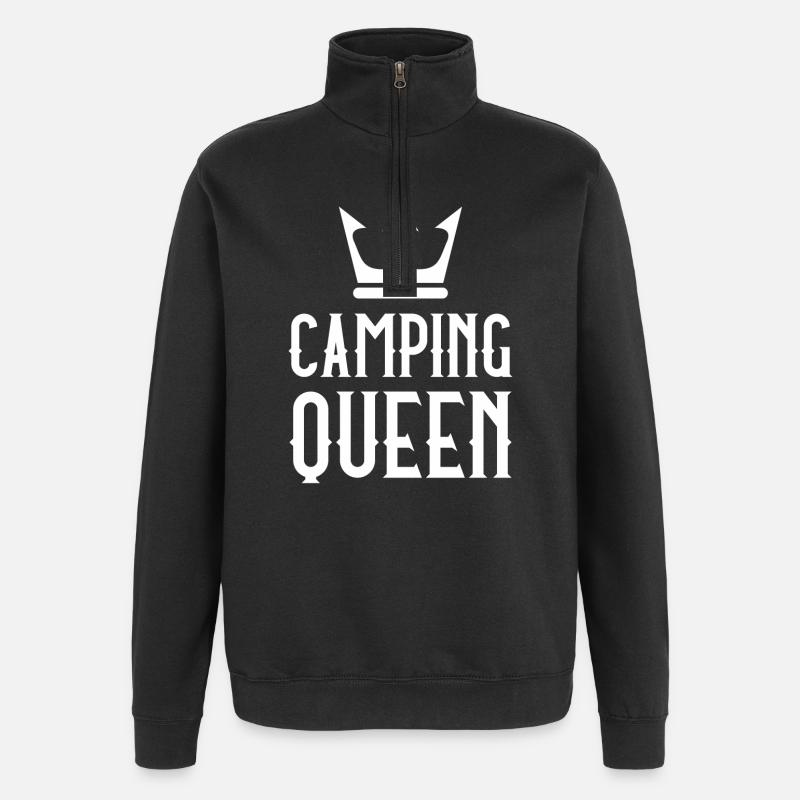 Camping Queen - Sweat à zip 1/4 - noir