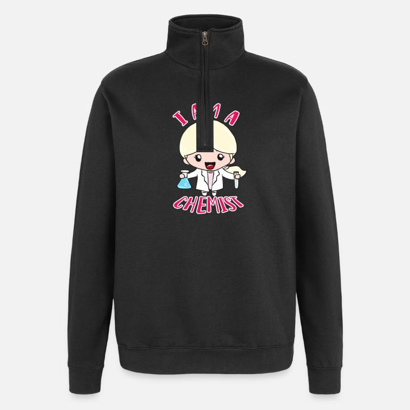 Chemiker - Quarter-Zip-Sweatshirt - Schwarz