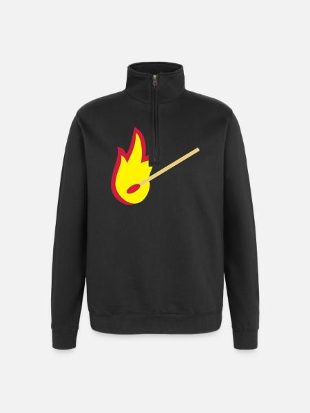 fire - Quarter-Zip Sweatshirt - black