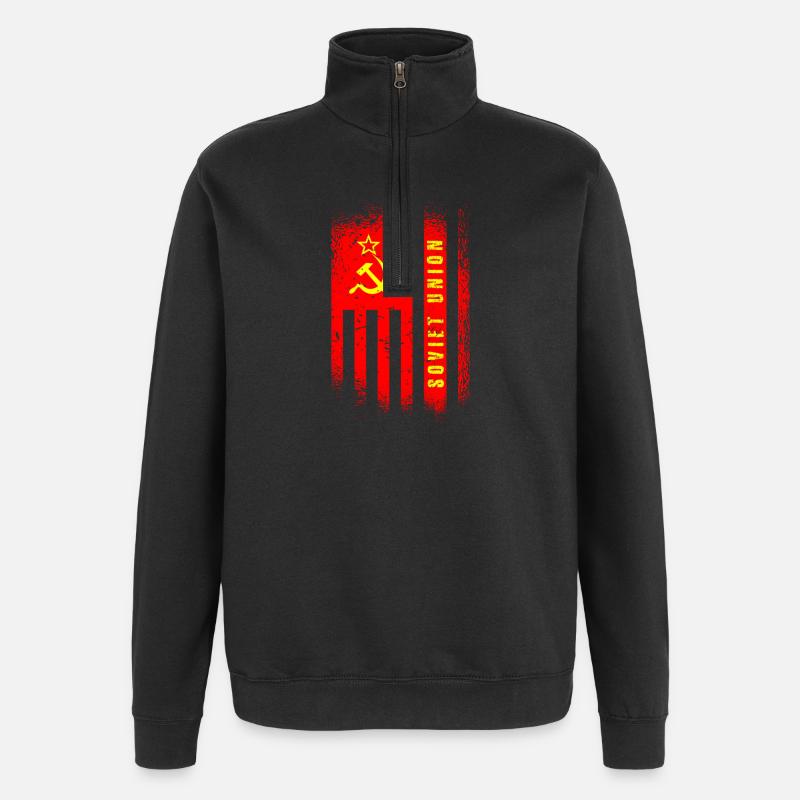 Sowjetunion Flagge / Geschenk UdSSR - Quarter-Zip-Sweatshirt - Schwarz