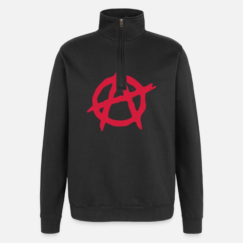 anarchy - Quarter-Zip Sweatshirt - black
