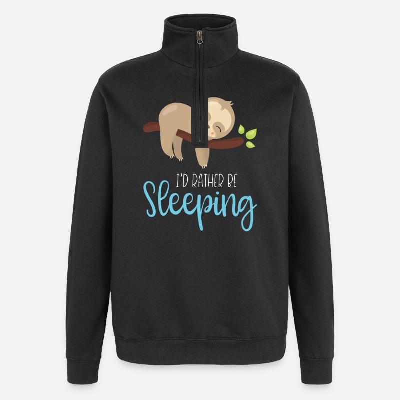 Ich würde eher schlafen - Quarter-Zip-Sweatshirt - Schwarz