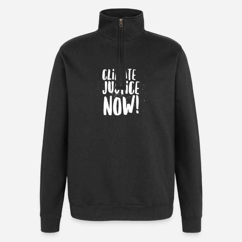 Climate Justice NOW! - Sweat à zip 1/4 - noir
