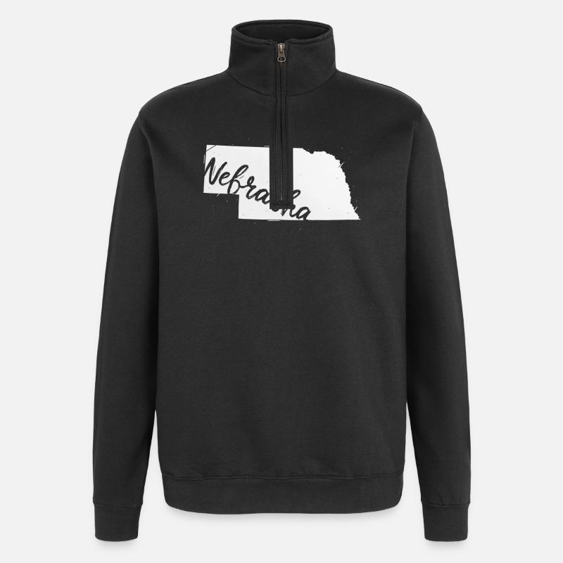 Nebraska - Quarter-Zip-Sweatshirt - Schwarz