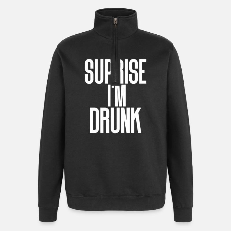 Drunk - Quarter-Zip Sweatshirt - black