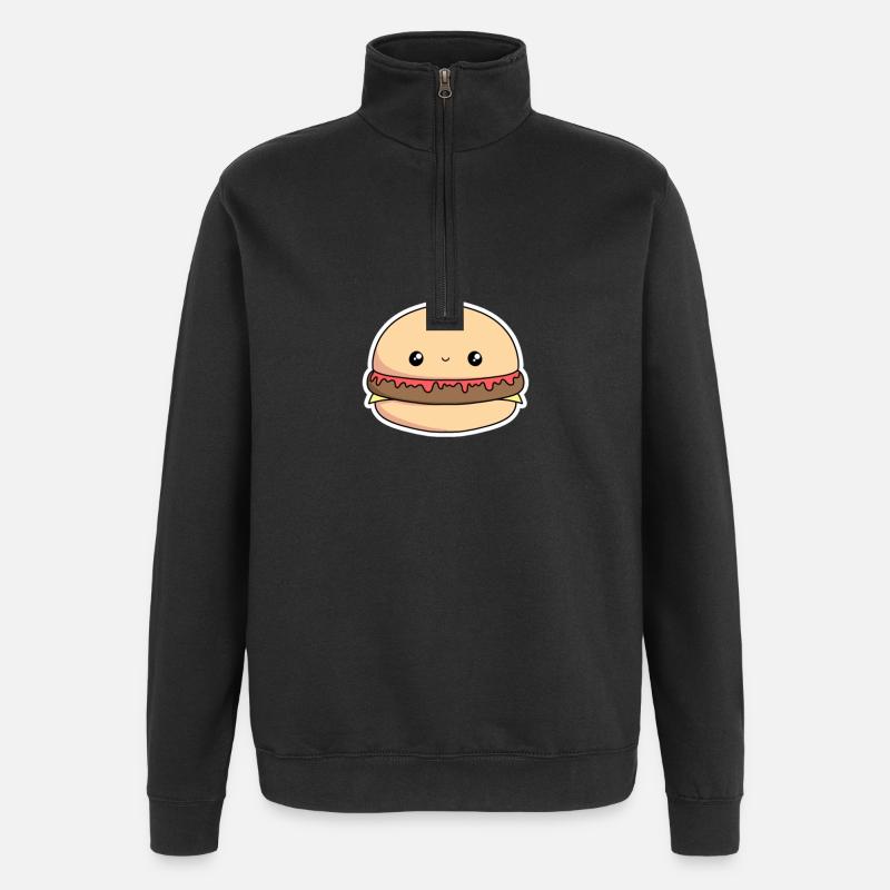 Kleiner Burger - Quarter-Zip-Sweatshirt - Schwarz