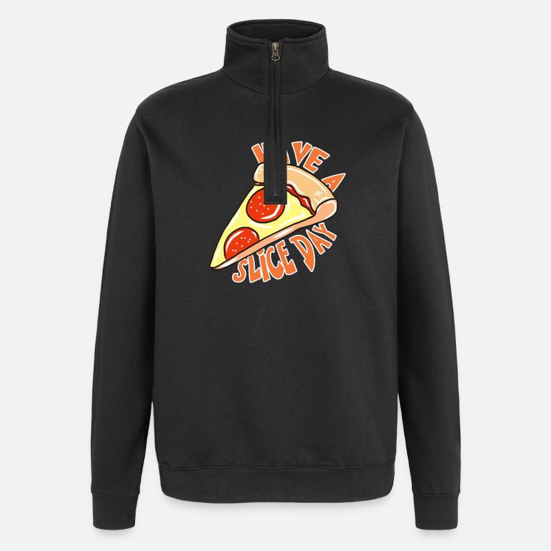 pizza - Sweat à zip 1/4 - noir