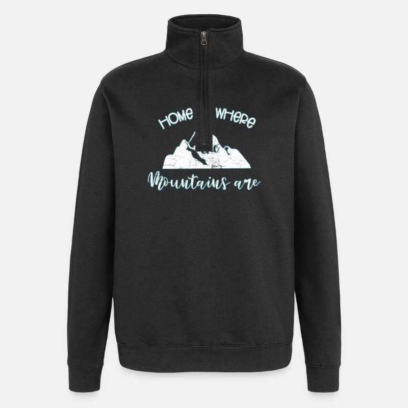 Klettern Berge - Quarter-Zip-Sweatshirt - Schwarz