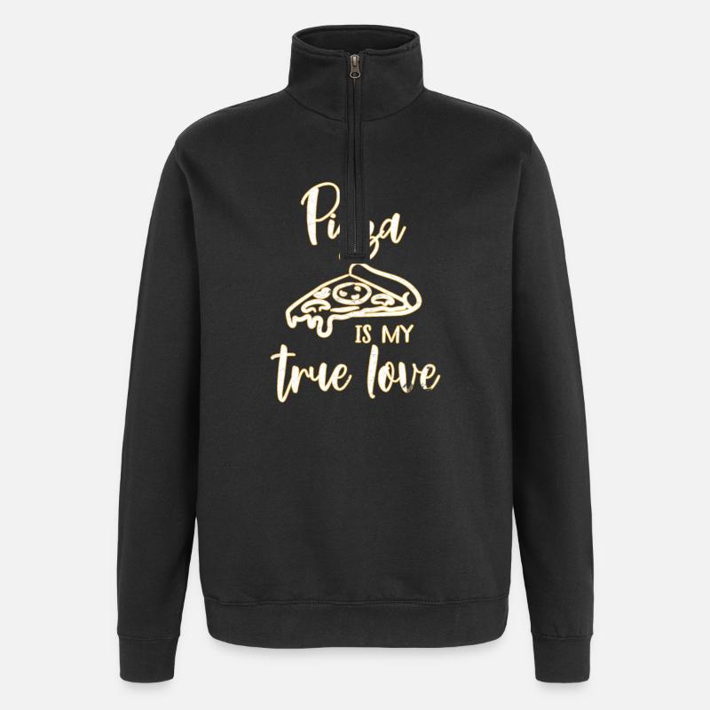 pizza - Sweat à zip 1/4 - noir