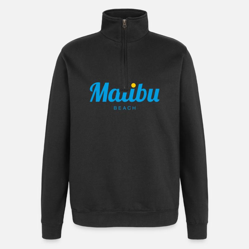 MALIBU Beach Californie - Sweat à zip 1/4 - noir