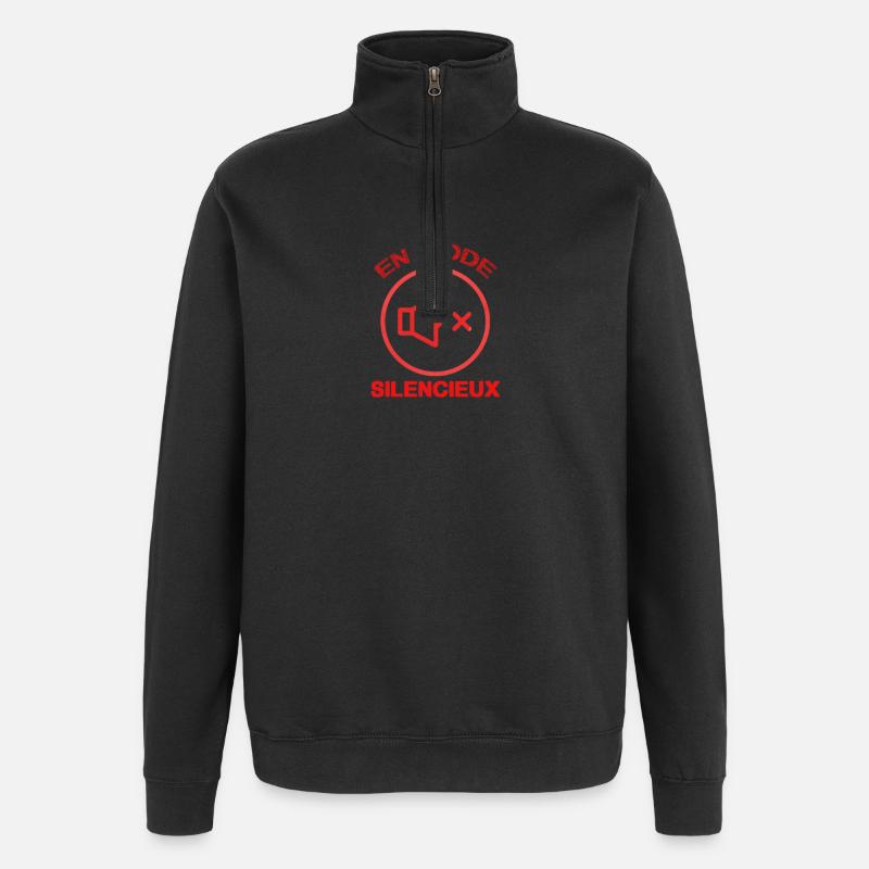MUTE SILENT MODE - Quarter-Zip Sweatshirt - black