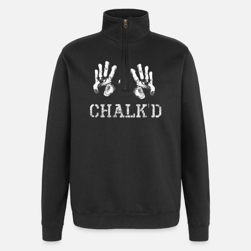 Craie, escalade, rocher, alpinisme, dire, drôle - Sweat à zip 1/4 - noir