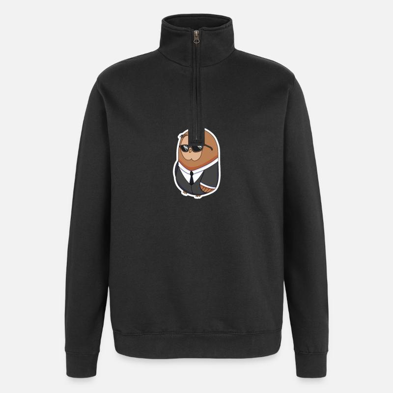 Boss Owl - Quarter-Zip Sweatshirt - black