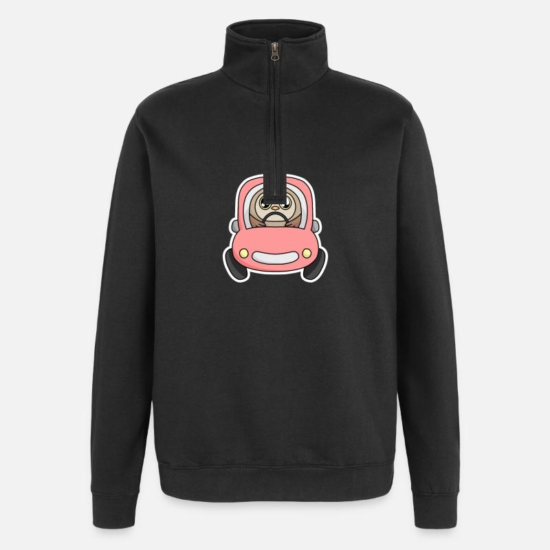 Owl car - Quarter-Zip Sweatshirt - black