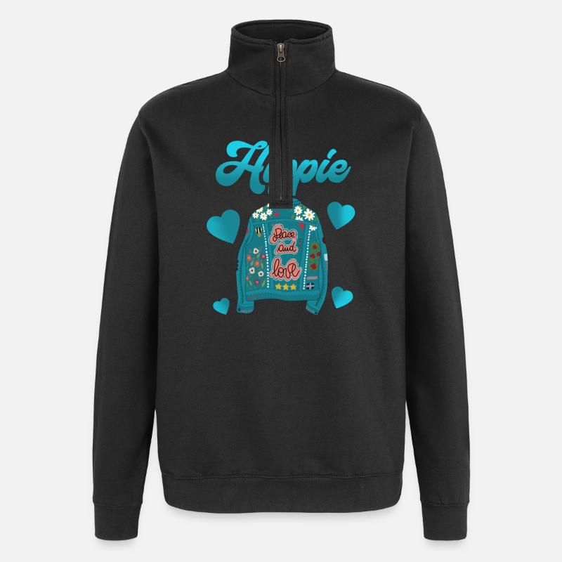 Hippy - Quarter-Zip Sweatshirt - black