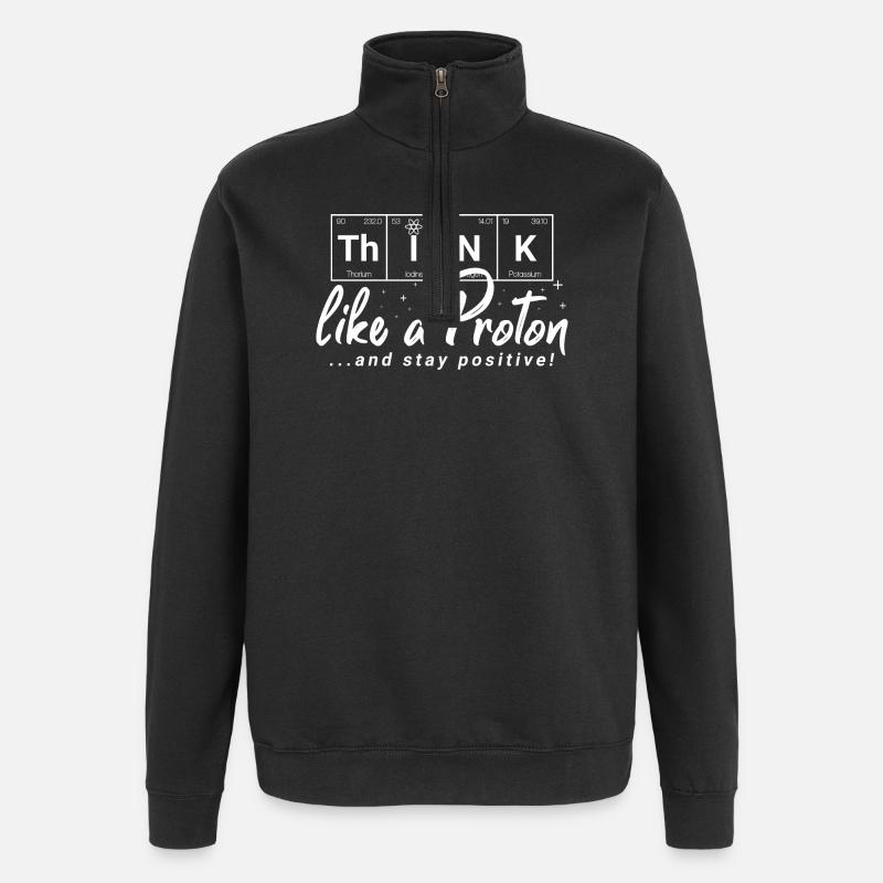 THINK Positive - chemische Elemente - Quarter-Zip-Sweatshirt - Schwarz