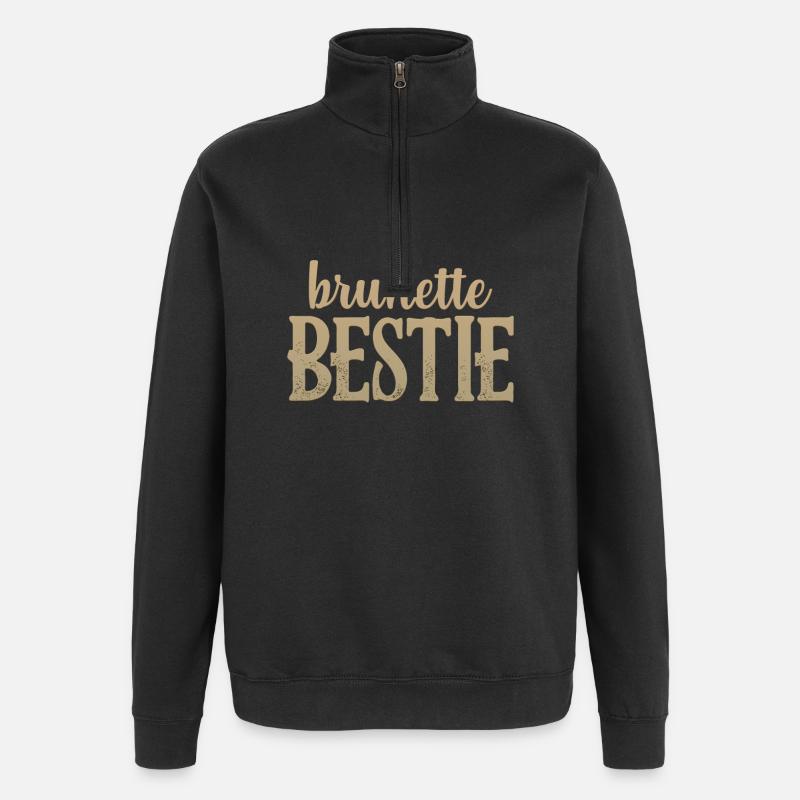 Brunette Bestie - Quarter-Zip-Sweatshirt - Schwarz