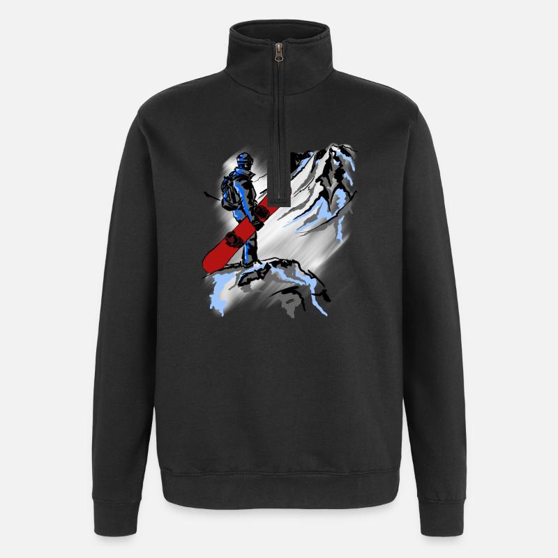 snowboarding - Sweat à zip 1/4 - noir