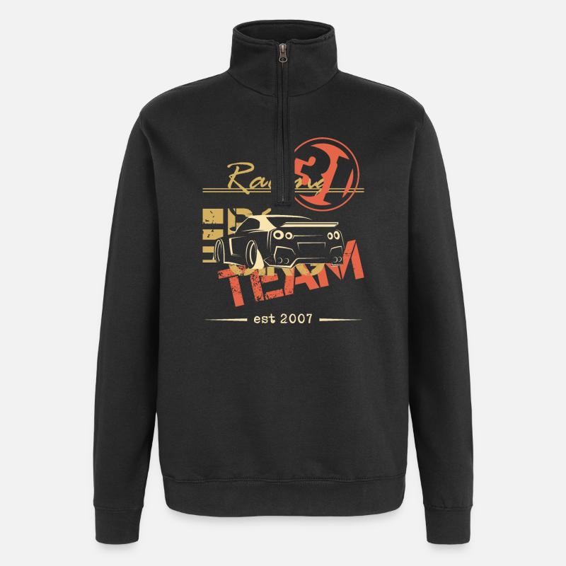 team racing gtr auto geschenkidee - Quarter-Zip-Sweatshirt - Schwarz