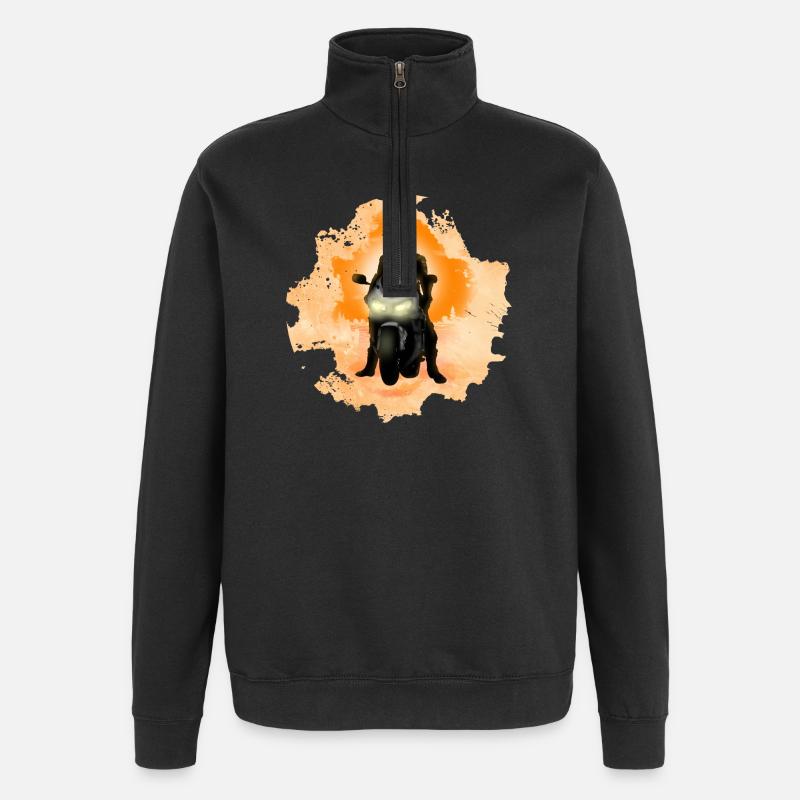 Biker - Quarter-Zip-Sweatshirt - Schwarz
