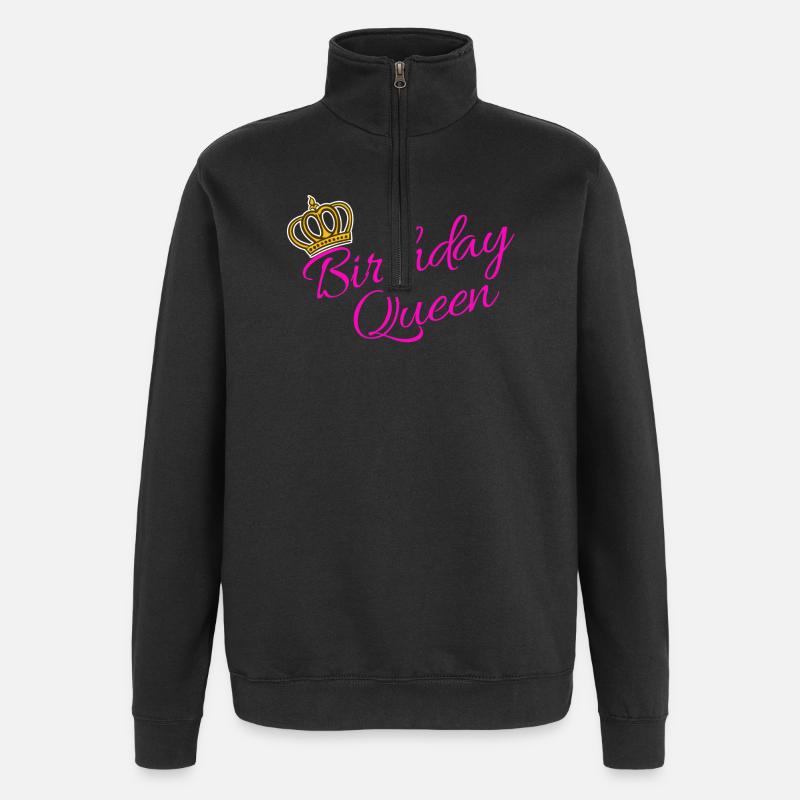 Birthday Queen Partnerlook Statement Cool - Quarter-Zip Sweatshirt - black