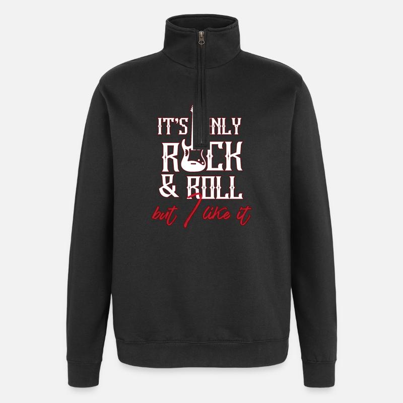 Rock and roll - Sweat à zip 1/4 - noir