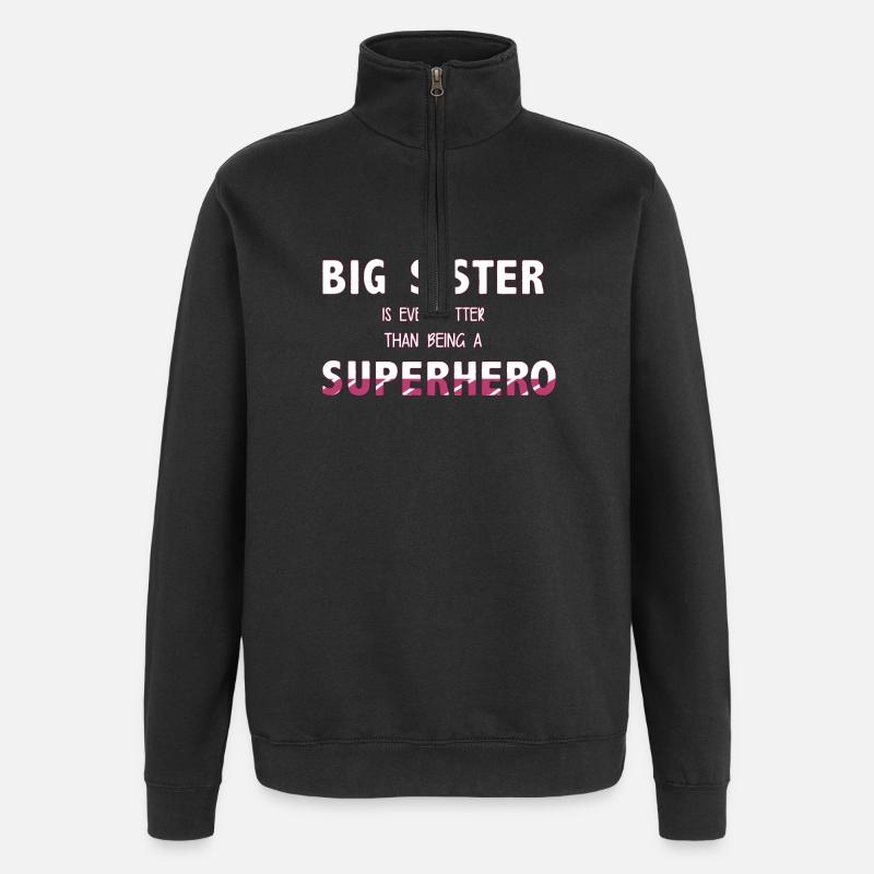 Schwester - Quarter-Zip-Sweatshirt - Schwarz