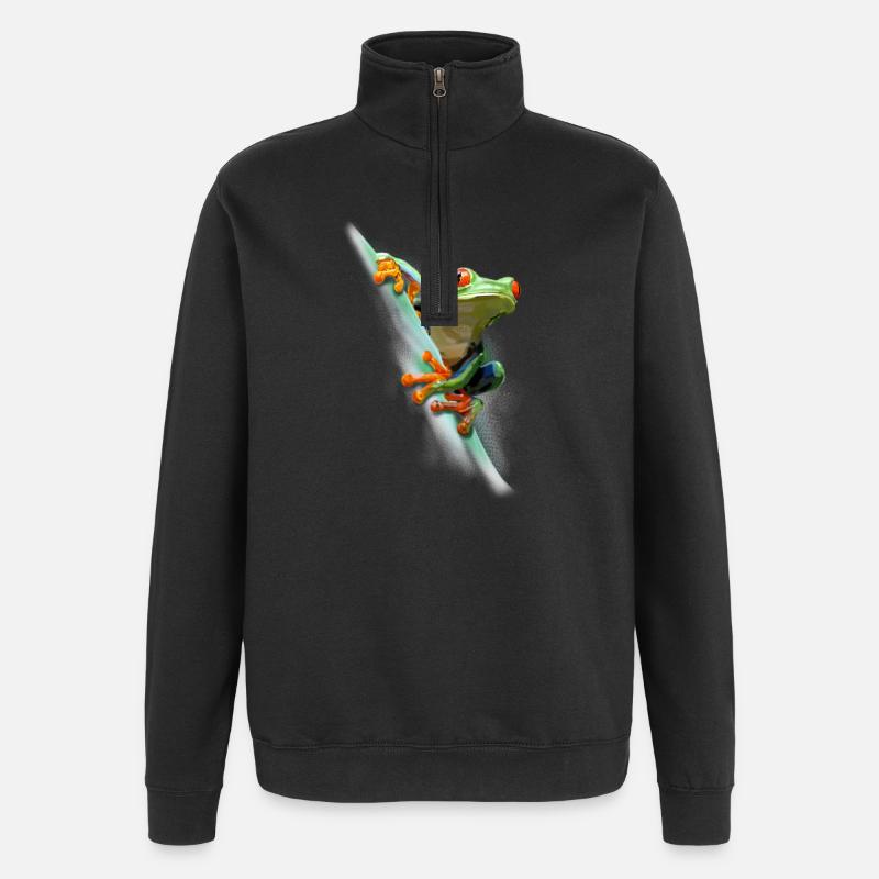 Frosch - Quarter-Zip-Sweatshirt - Schwarz