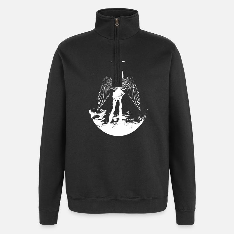 Ange avec des ailes - Sweat à zip 1/4 - noir