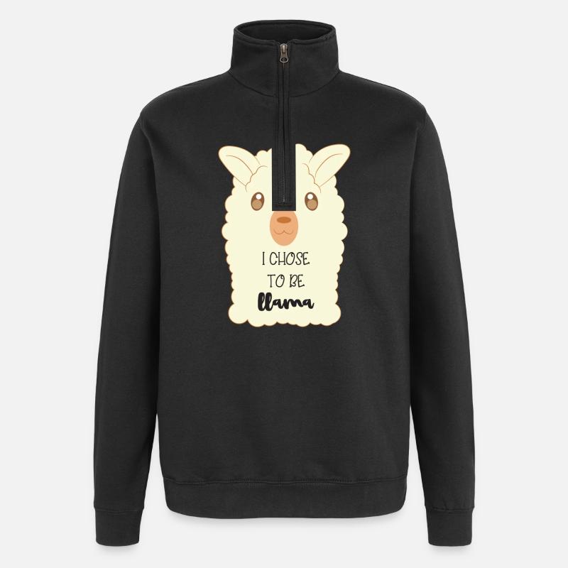 Lama Alpaka - Quarter-Zip-Sweatshirt - Schwarz