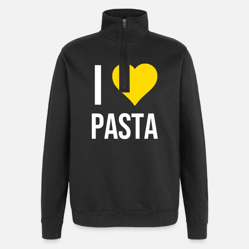 J'adore les pâtes - Sweat à zip 1/4 - noir