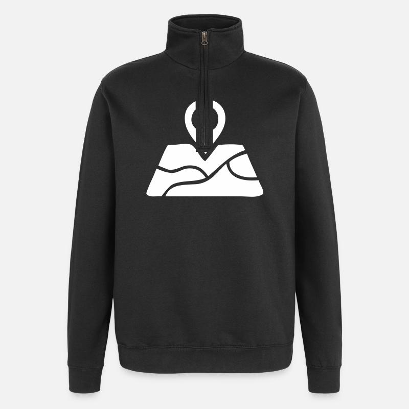 Localisation sur une carte - Sweat à zip 1/4 - noir