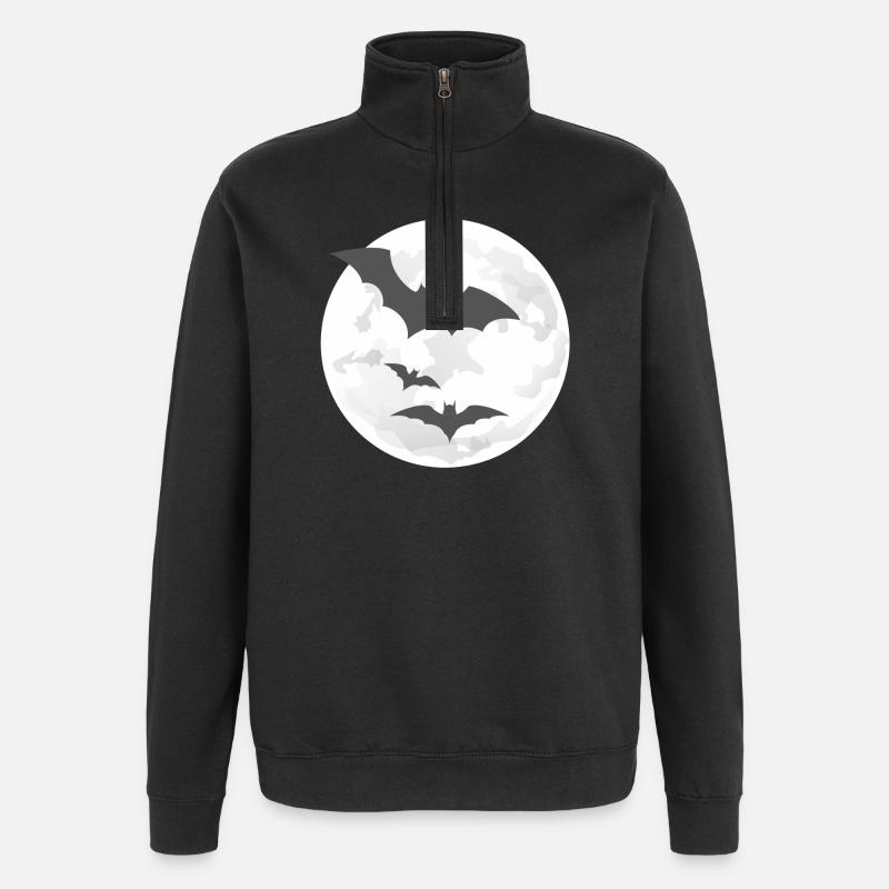 Vol nocturne des chauves-souris - Sweat à zip 1/4 - noir