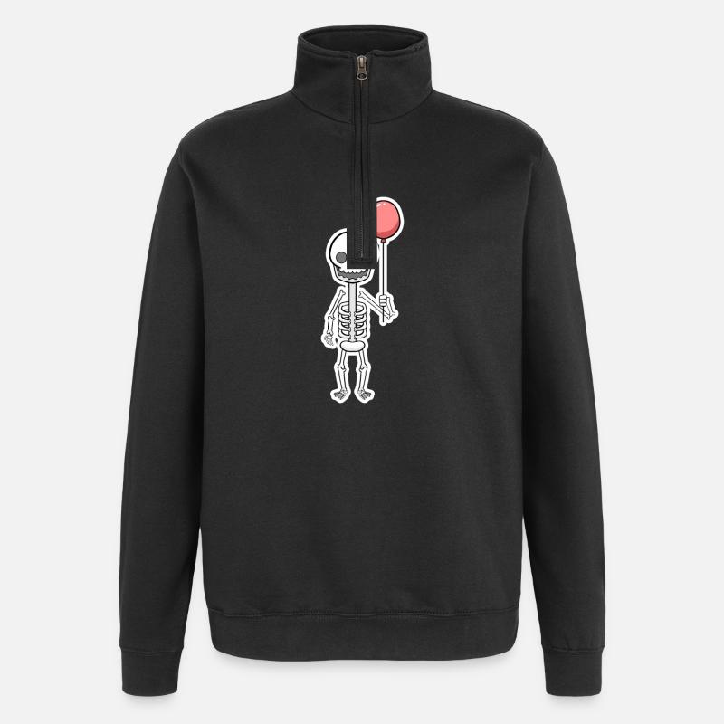 Halloween Skelett - Quarter-Zip-Sweatshirt - Schwarz