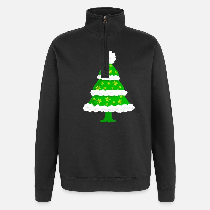Sapin de Noël - Sweat à zip 1/4 - noir