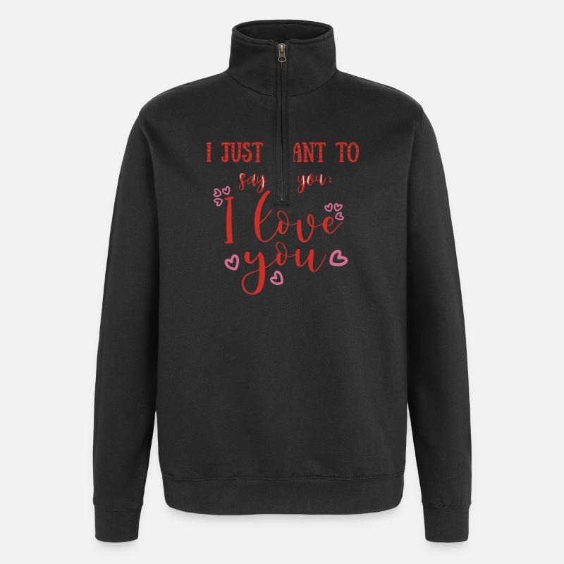 amour - Sweat à zip 1/4 - noir