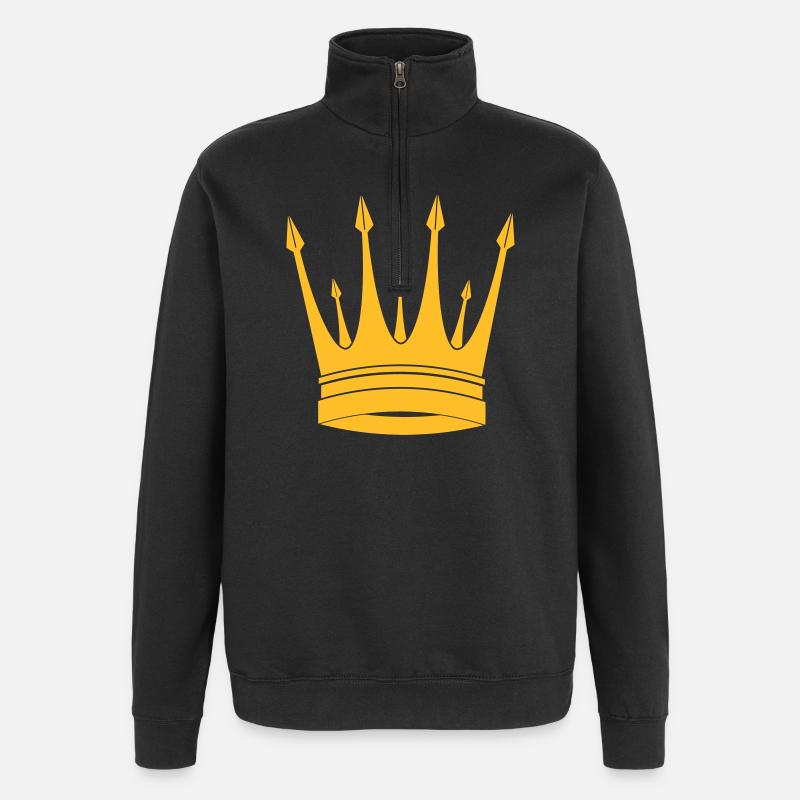 Couronne / Roi / Crown / King - Sweat à zip 1/4 - noir