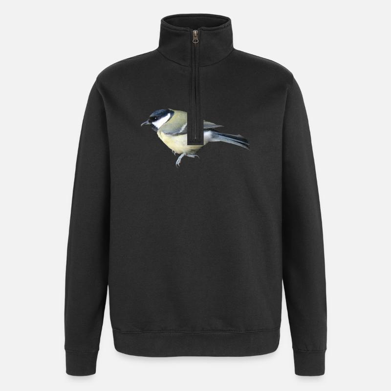Vogel Kohlmeise - Quarter-Zip-Sweatshirt - Schwarz