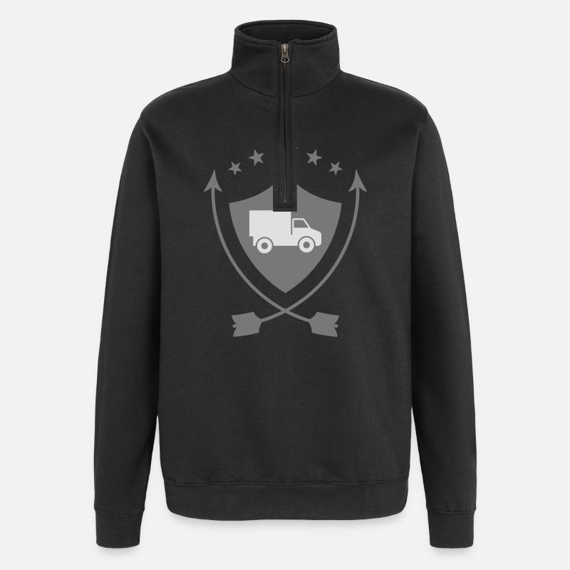 frachtführer / möbelpacker / mover / bewegen - Quarter-Zip-Sweatshirt - Schwarz