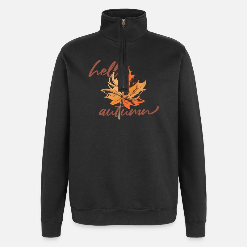 Maple leaf Mapleleaf Automne Automne - Sweat à zip 1/4 - noir