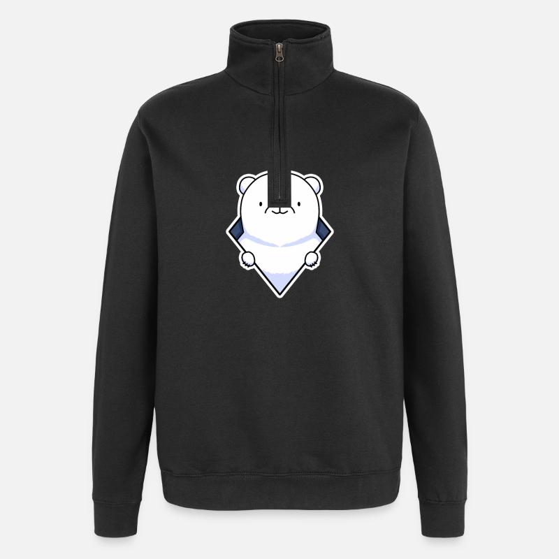 Polar Bear - Sweat à zip 1/4 - noir