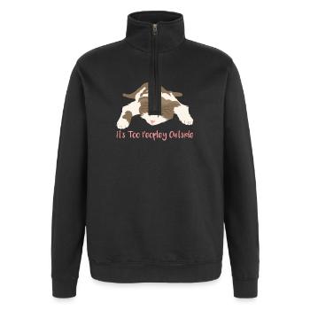Introvert - Quarter-Zip Sweatshirt - black - Front - AI Model Female 172 light (172cm) & AI Model Male 178 dark (178cm)