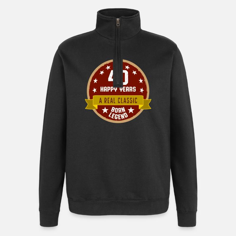 40 ans de jeunes - Sweat à zip 1/4 - noir